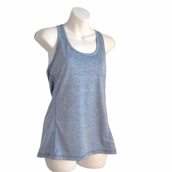 Heathered Racerback Sleeveless Tank Top Medium Blue Athletic leisure - Picture 10 of 12